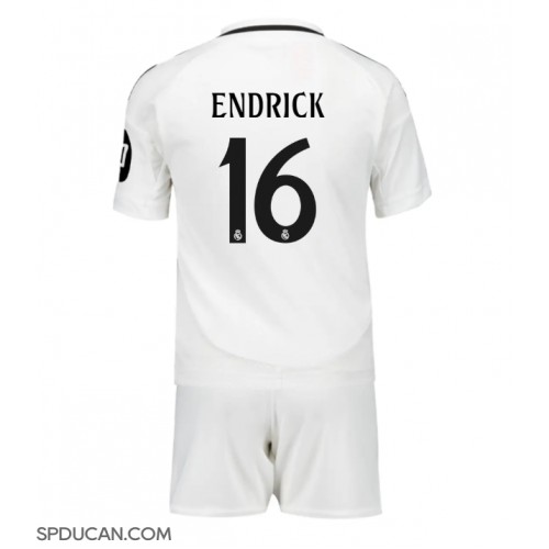 Dječji Nogometni Dres Real Madrid Endrick #16 Domaci 2024-25 Kratak Rukav (+ Kratke hlače)